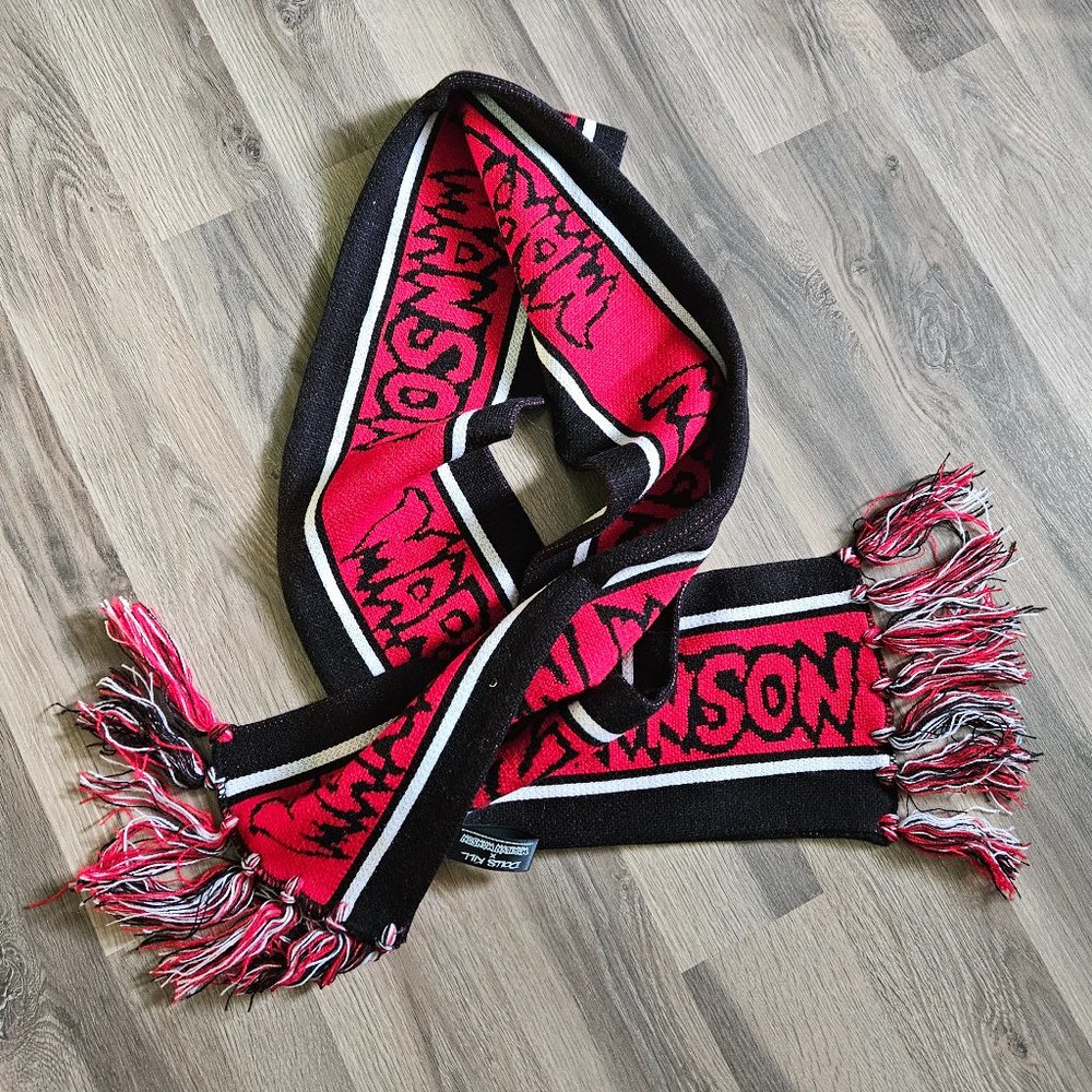 MARILYN MANSON UNRELEASED COLLAB DOLLSKILL SCARF SOFT RED BLACK NWOT